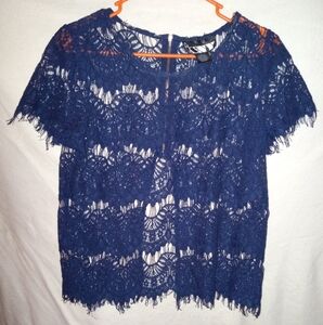 Navy blue Lace blouse